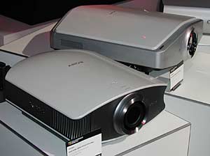 The forthcoming Sony VPL-VW50 projector (front) with the VPL-VW100 at rear