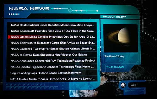 Star Trek BD-Live NASA RSS feed