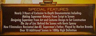 Blu-ray special features for Superman Returns