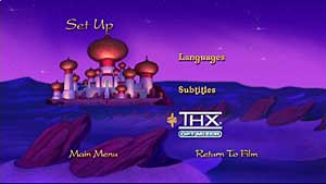 Setup panel on 'Aladdin' DVD